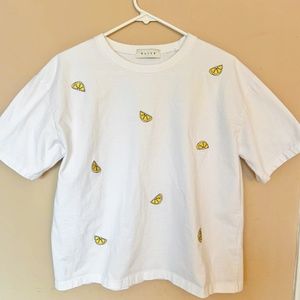 Lemon Stitch Short Sleeve Tee, White